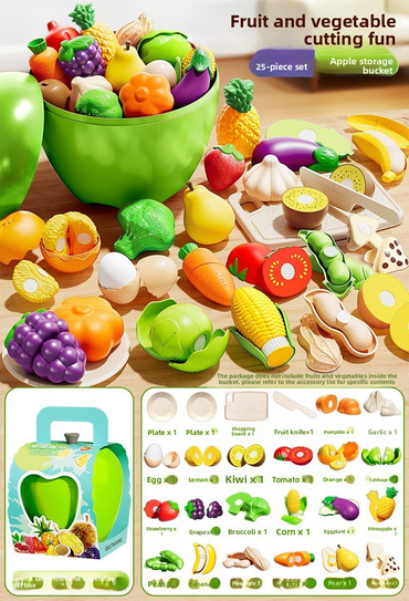 Children's Fruit Cut Cut Playhouse Toy - Realistic Family Game with Fruit and Vegetables that Can Be Peeled and Chewed - Pineapple, Strawberry