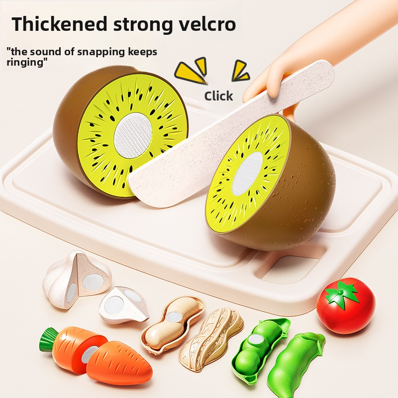 Children's Fruit Cut Cut Playhouse Toy - Realistic Family Game with Fruit and Vegetables that Can Be Peeled and Chewed - Pineapple, Strawberry