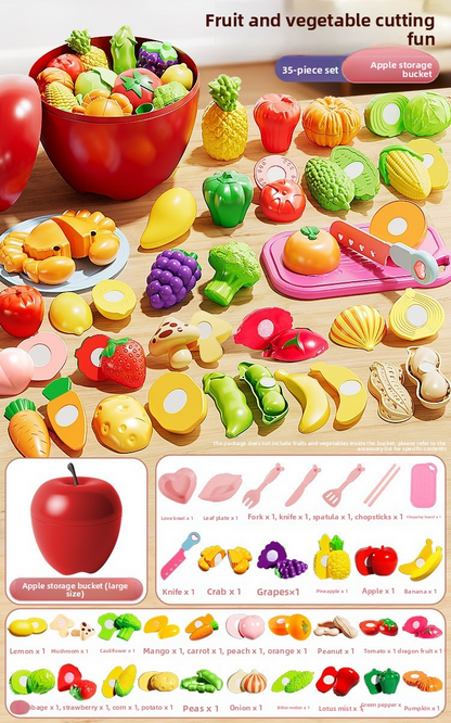 Children's Fruit Cut Cut Playhouse Toy - Realistic Family Game with Fruit and Vegetables that Can Be Peeled and Chewed - Pineapple, Strawberry