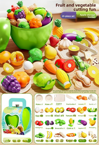 Children's Fruit Cut Cut Playhouse Toy - Realistic Family Game with Fruit and Vegetables that Can Be Peeled and Chewed - Pineapple, Strawberry