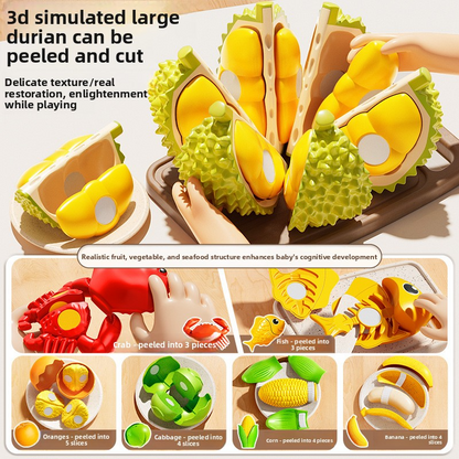 Children's Fruit Cut Cut Playhouse Toy - Realistic Family Game with Fruit and Vegetables that Can Be Peeled and Chewed - Pineapple, Strawberry