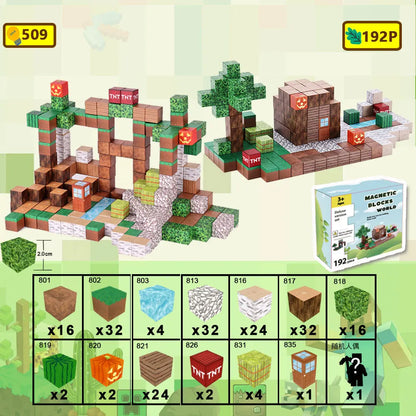 STEM Minecraft Magnetic Building Blocks - DIY Pixel-Style Toys