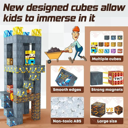STEM Minecraft Magnetic Building Blocks - DIY Pixel-Style Toys