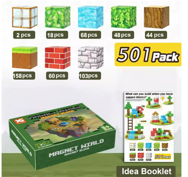 STEM Minecraft Magnetic Building Blocks - DIY Pixel-Style Toys