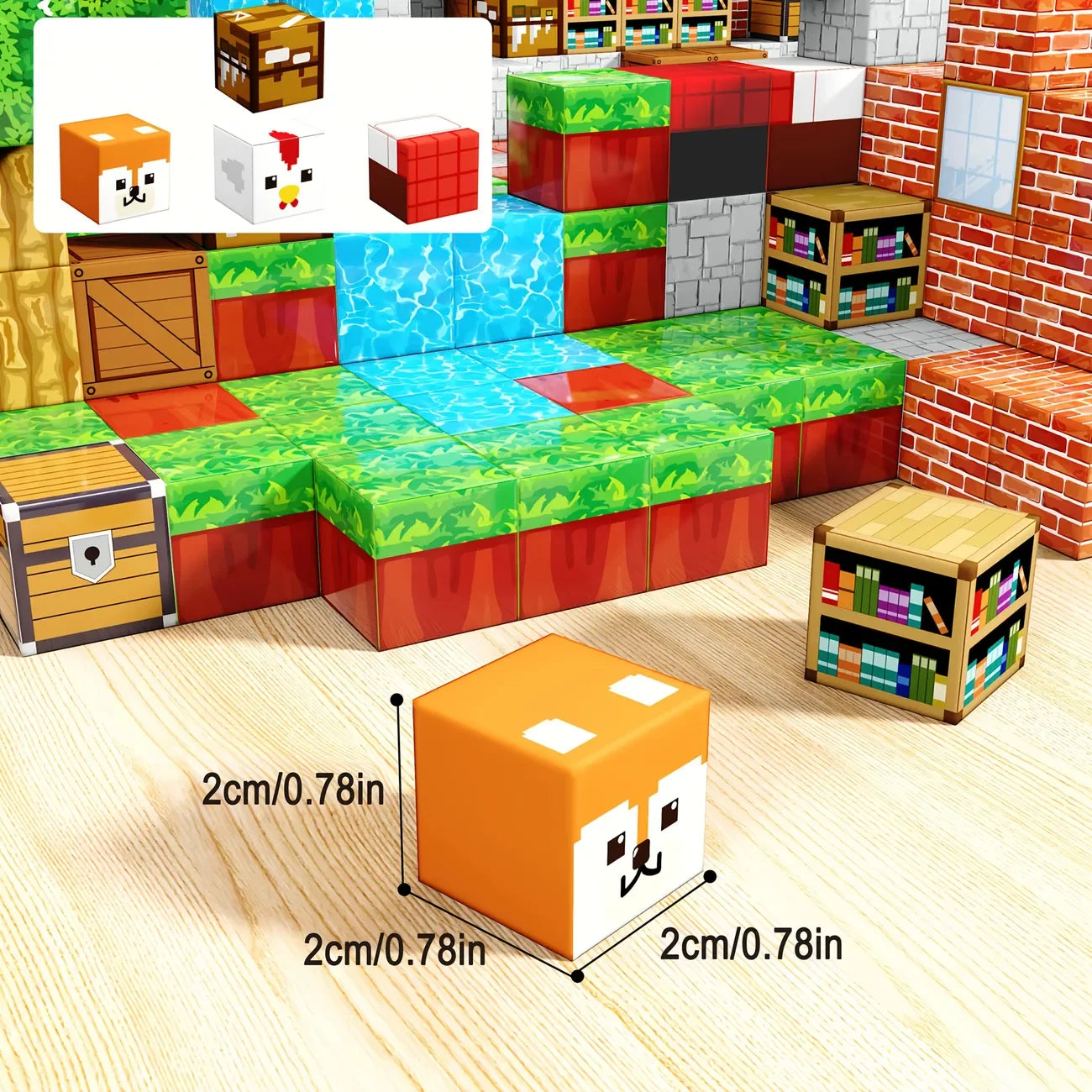 STEM Minecraft Magnetic Building Blocks - DIY Pixel-Style Toys