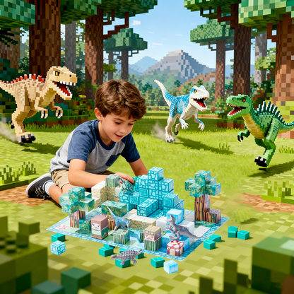Jurassic Play World Magnetic Building Blocks Toy