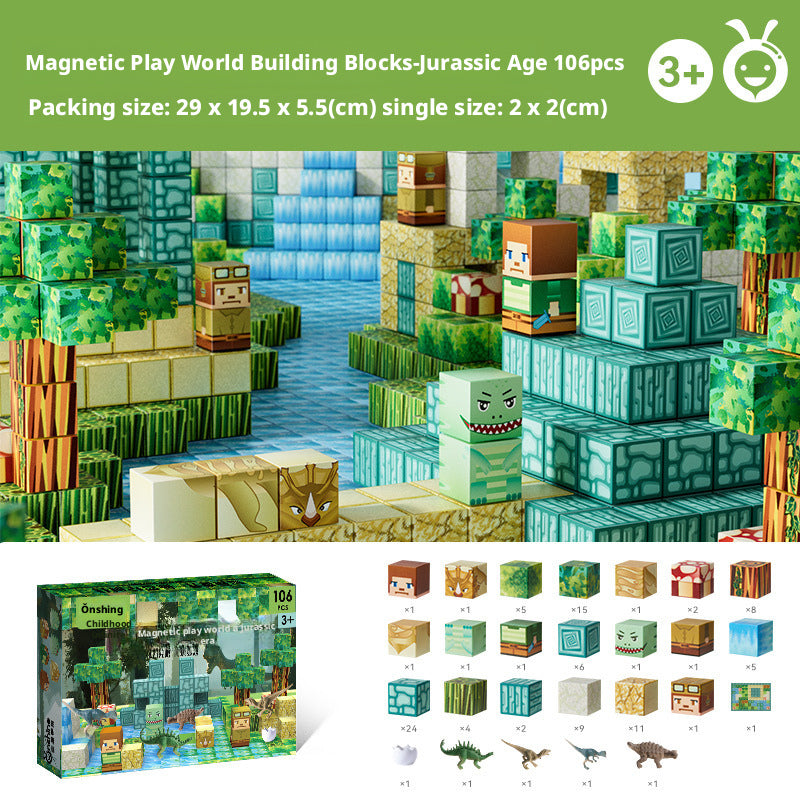 Jurassic Play World Magnetic Building Blocks Toy