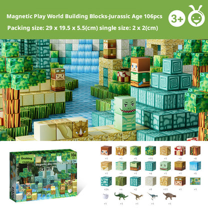 Jurassic Play World Magnetic Building Blocks Toy